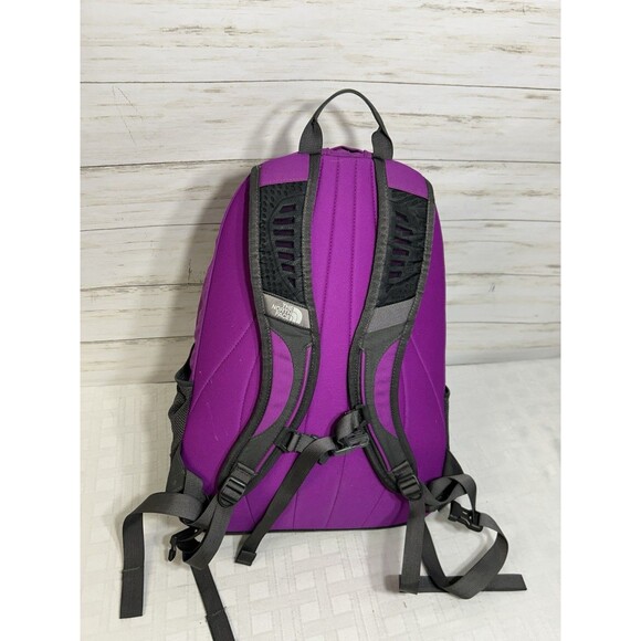 North Face Jester Backpack Hiking Camping Bag Purple Gray Womens Girls sleeping